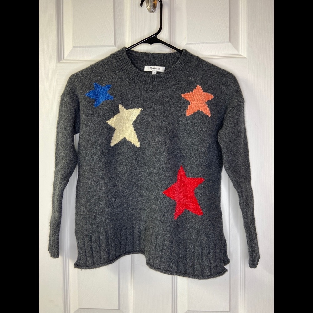 Madewell Starry Night Pullover Sweater Gray XS